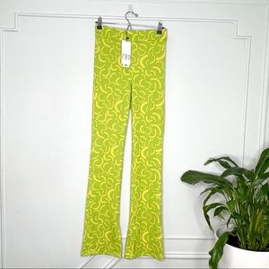ZARA JACQUARD FLARED PANTS